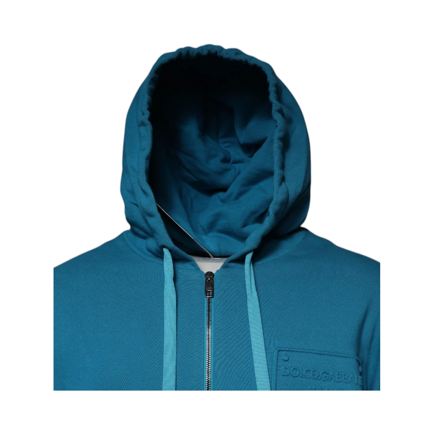 Blue Logo Cotton Hooded Sweatshirt Sweater