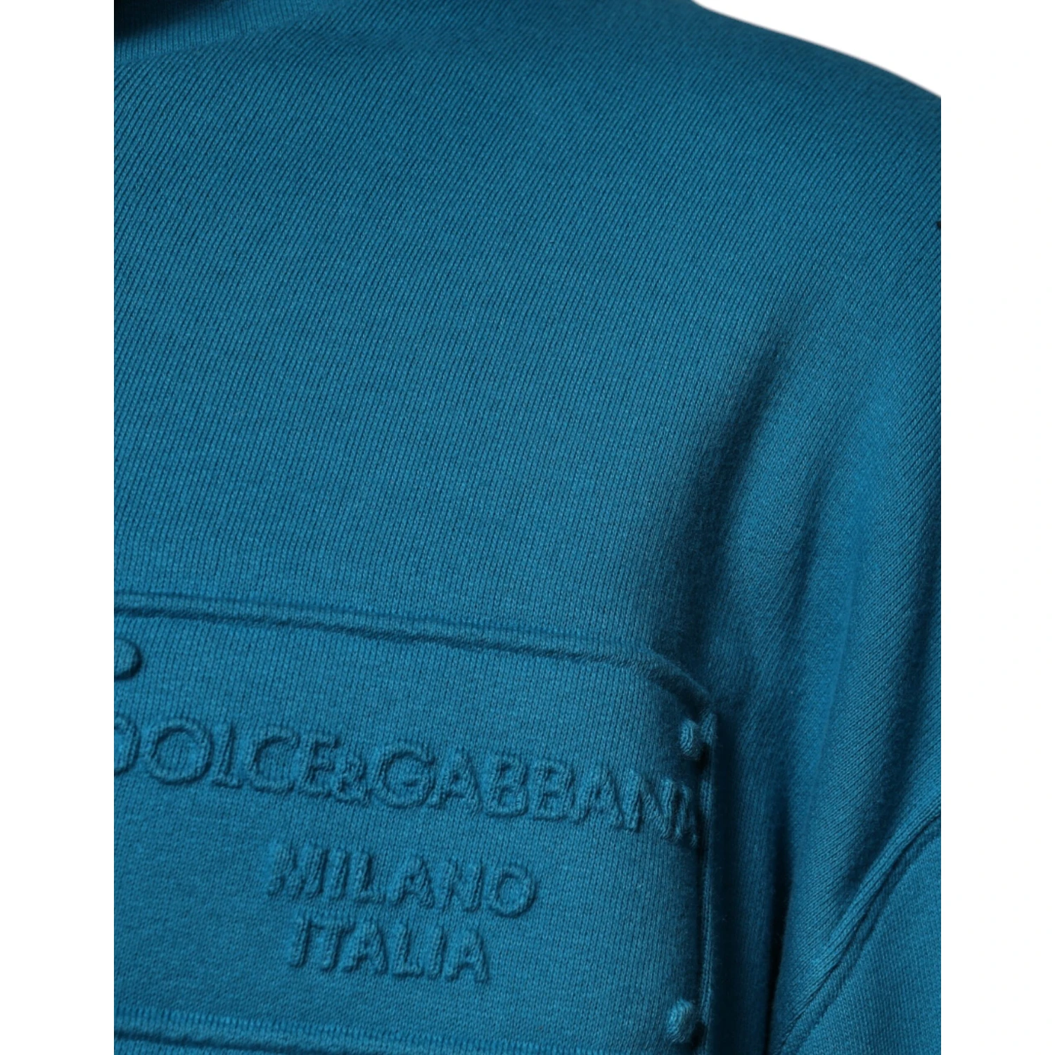 Blue Logo Cotton Hooded Sweatshirt Sweater