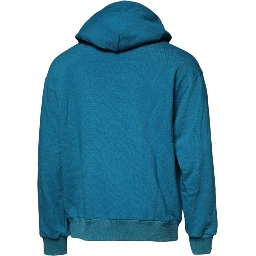 Blue Logo Cotton Hooded Sweatshirt Sweater