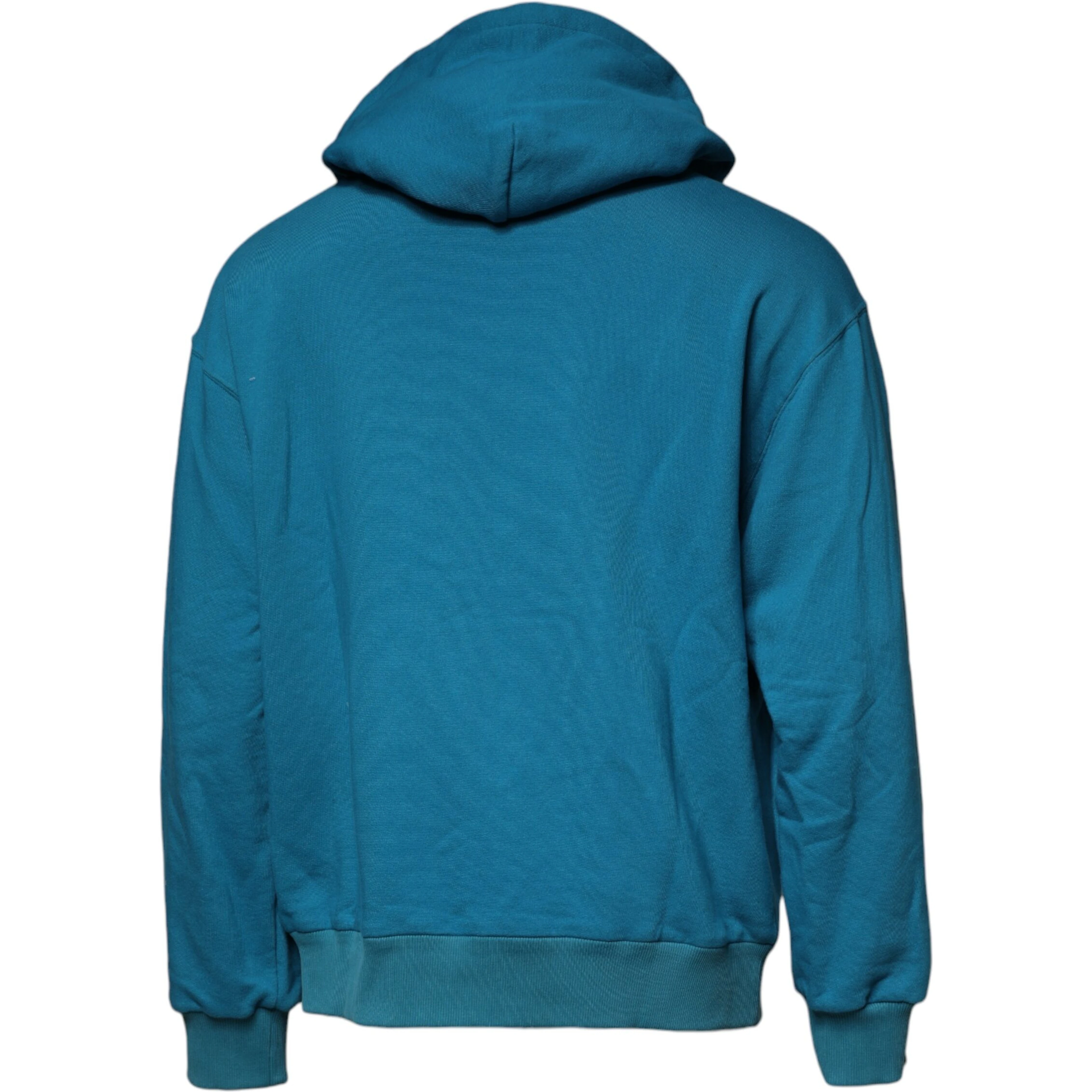Blue Logo Cotton Hooded Sweatshirt Sweater