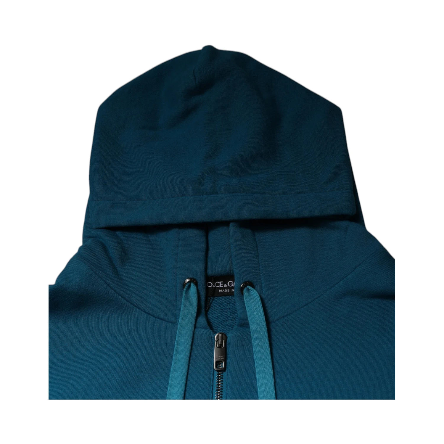 Blue Logo Cotton Hooded Sweatshirt Sweater