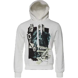 White Caesar Cotton Hooded Pullover Sweater