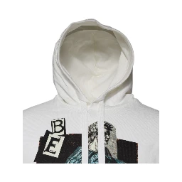 White Caesar Cotton Hooded Pullover Sweater