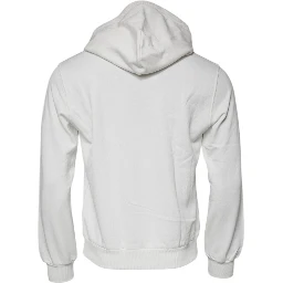 White Caesar Cotton Hooded Pullover Sweater