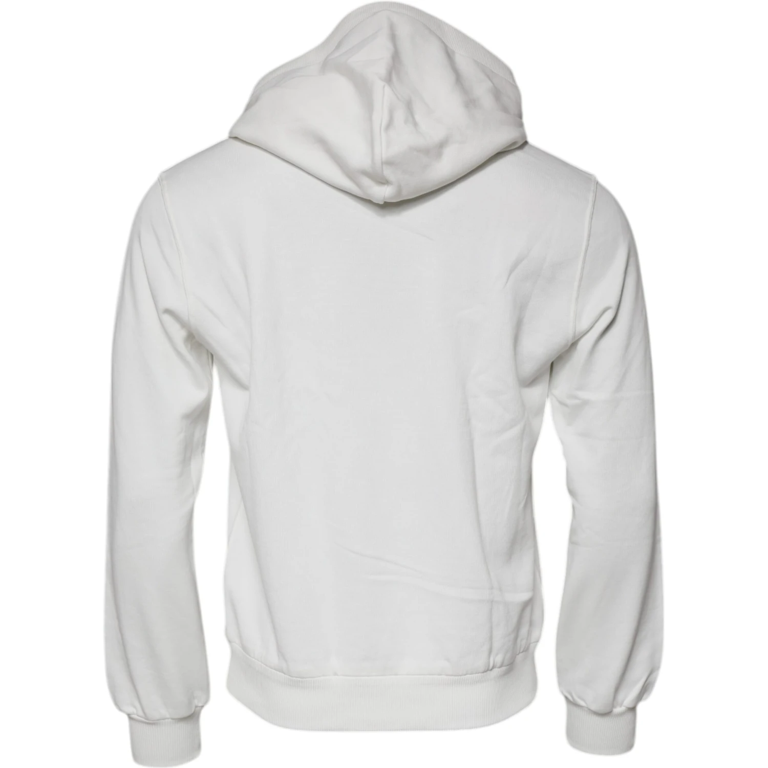 White Caesar Cotton Hooded Pullover Sweater