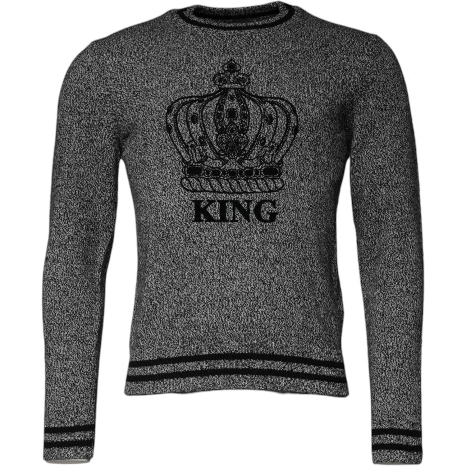 Gray Crown King Cashmere Pullover Sweater