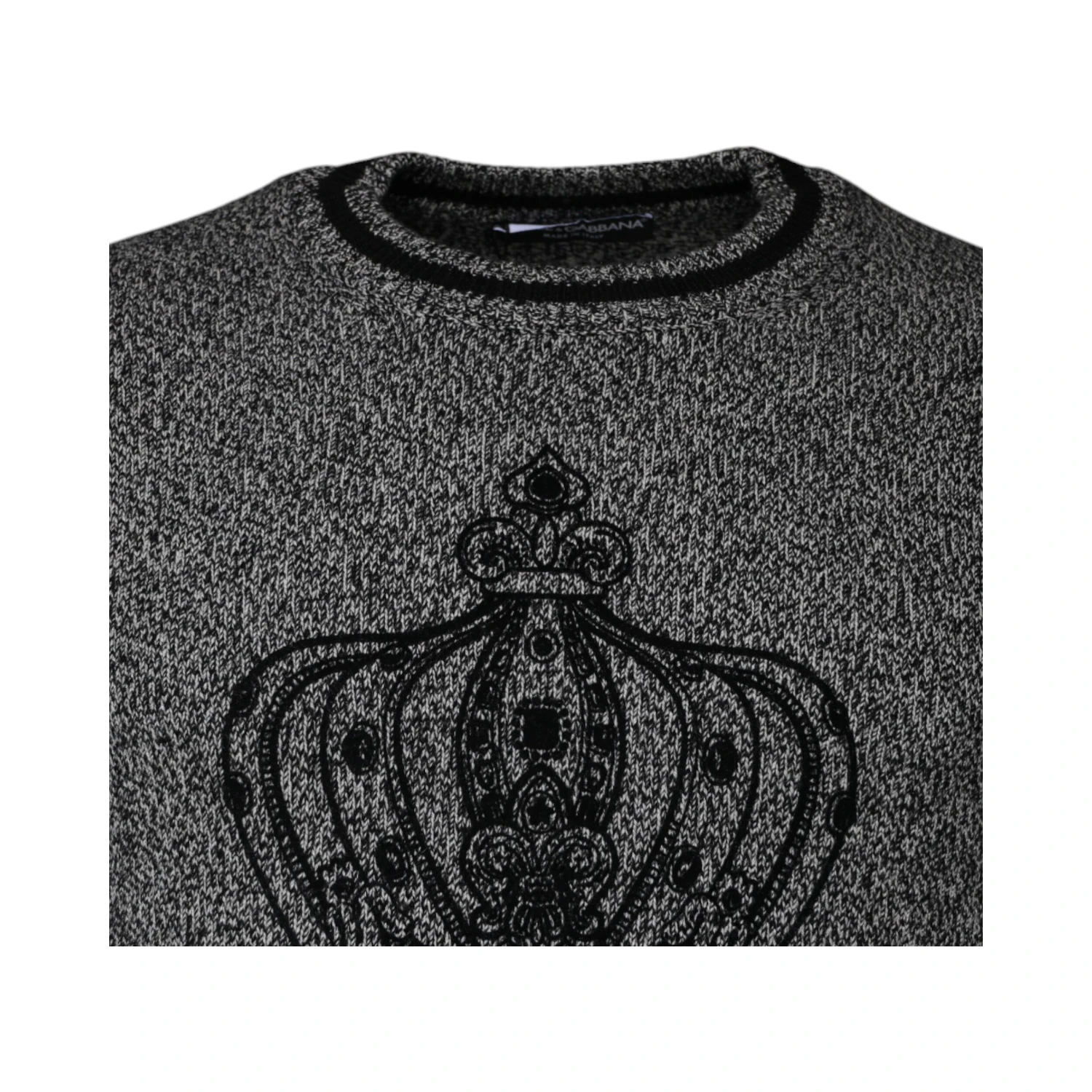 Gray Crown King Cashmere Pullover Sweater