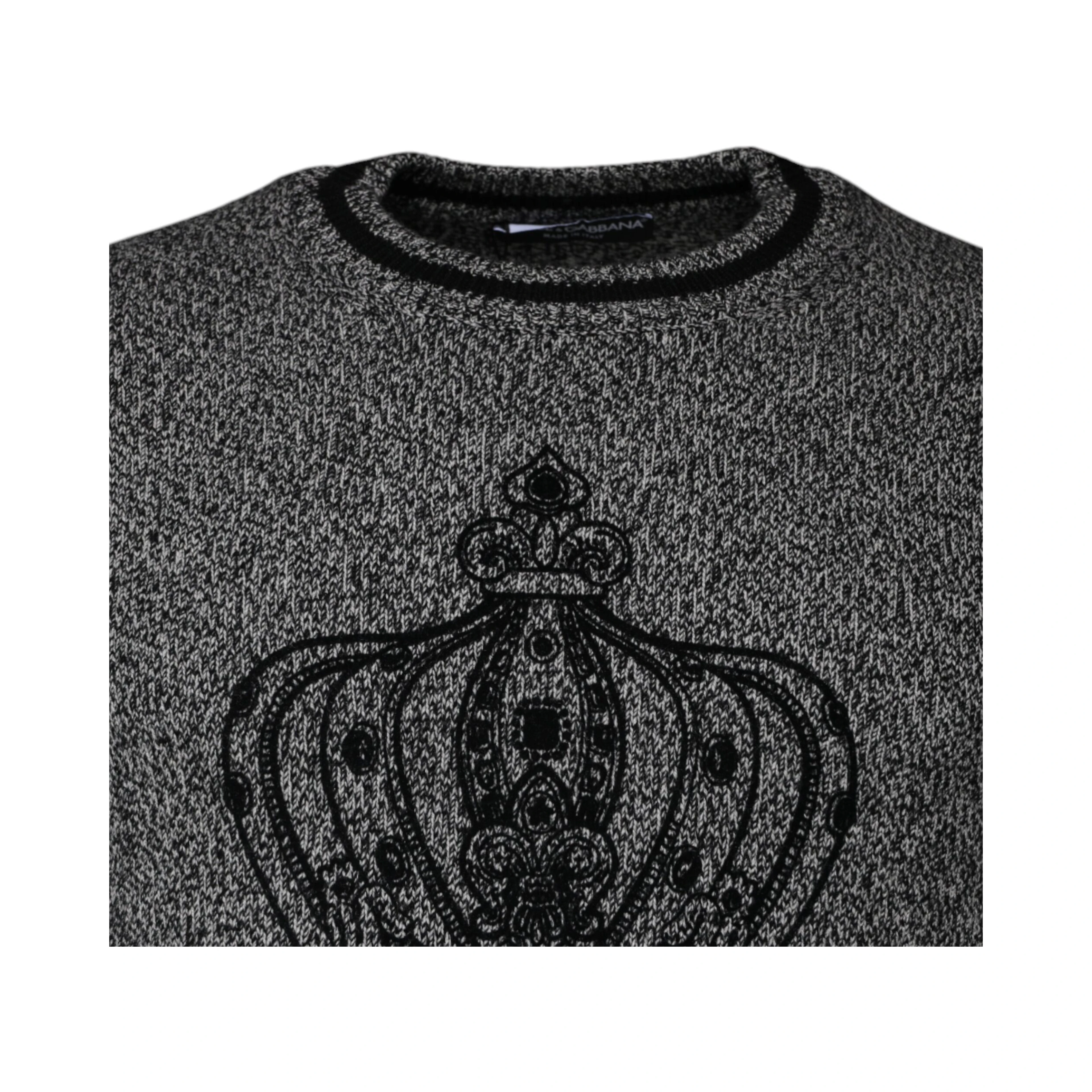 Gray Crown King Cashmere Pullover Sweater