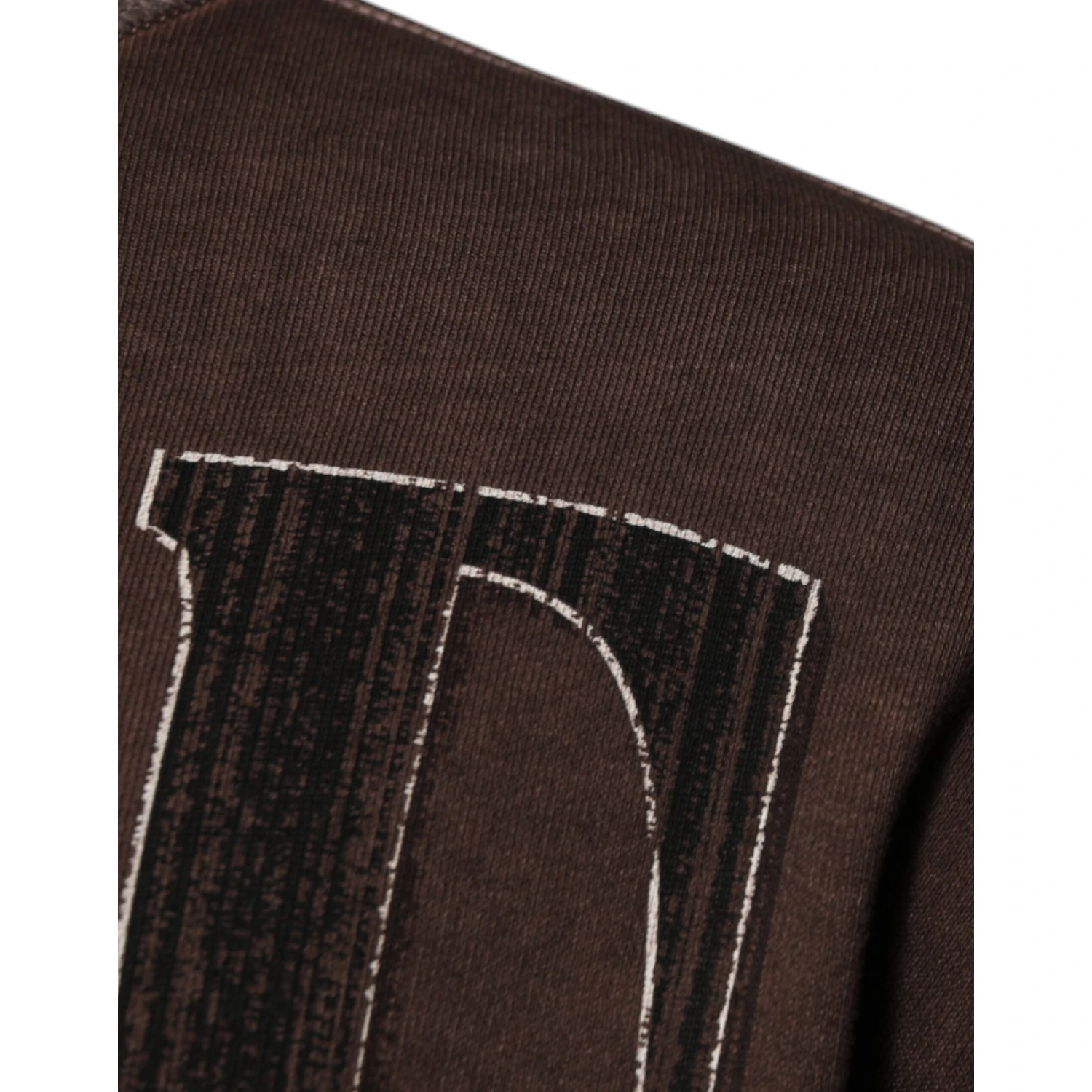 Brown Logo Print Crew Neck Pullover Sweater