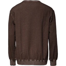 Brown Logo Print Crew Neck Pullover Sweater