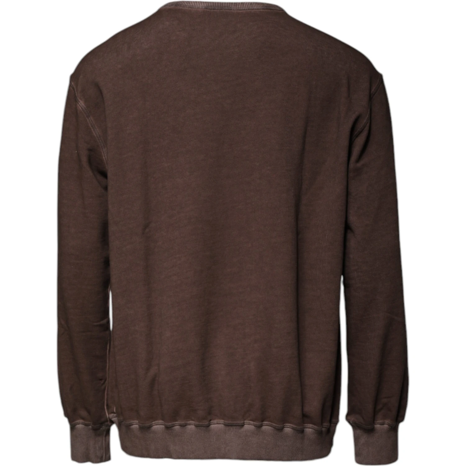 Brown Logo Print Crew Neck Pullover Sweater
