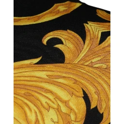 Black Medusa Print Cotton Crew Neck T-shirt