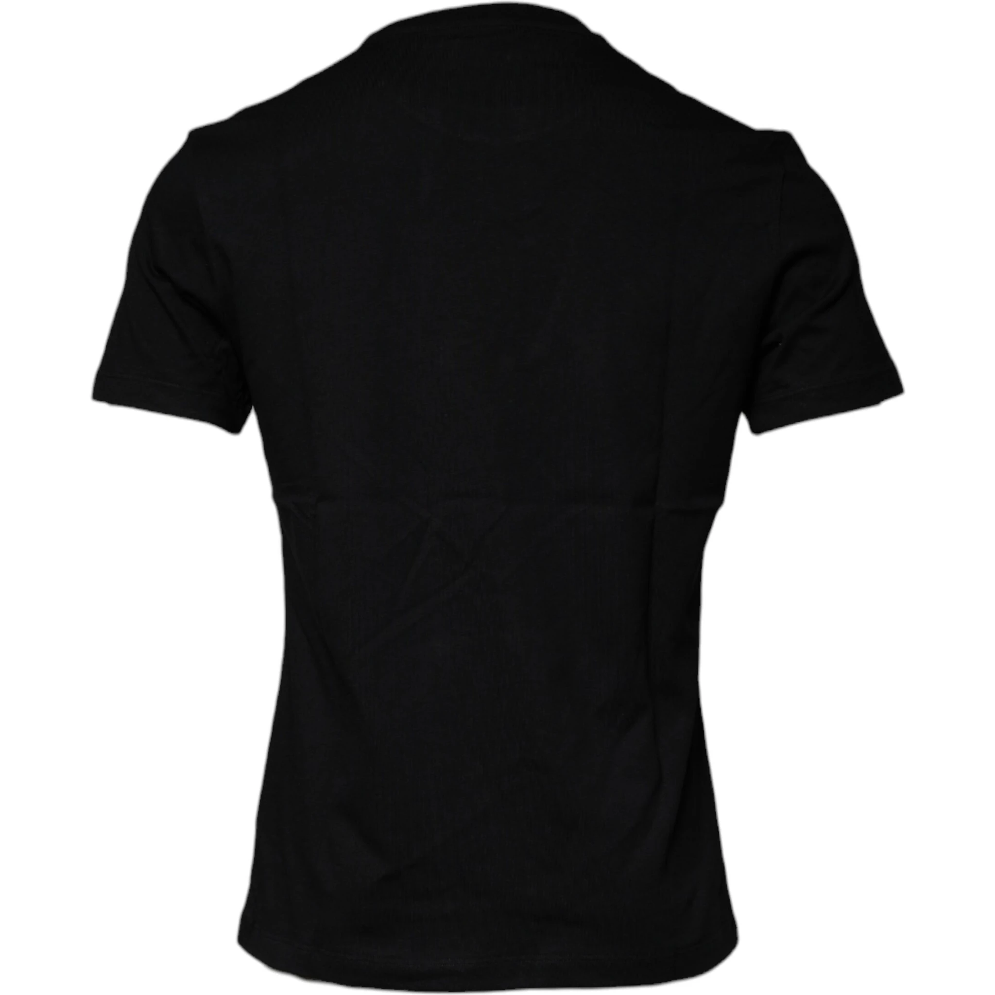 Black Medusa Print Cotton Crew Neck T-shirt