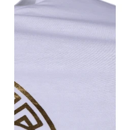 White Medusa Print Cotton Crew Neck T-shirt
