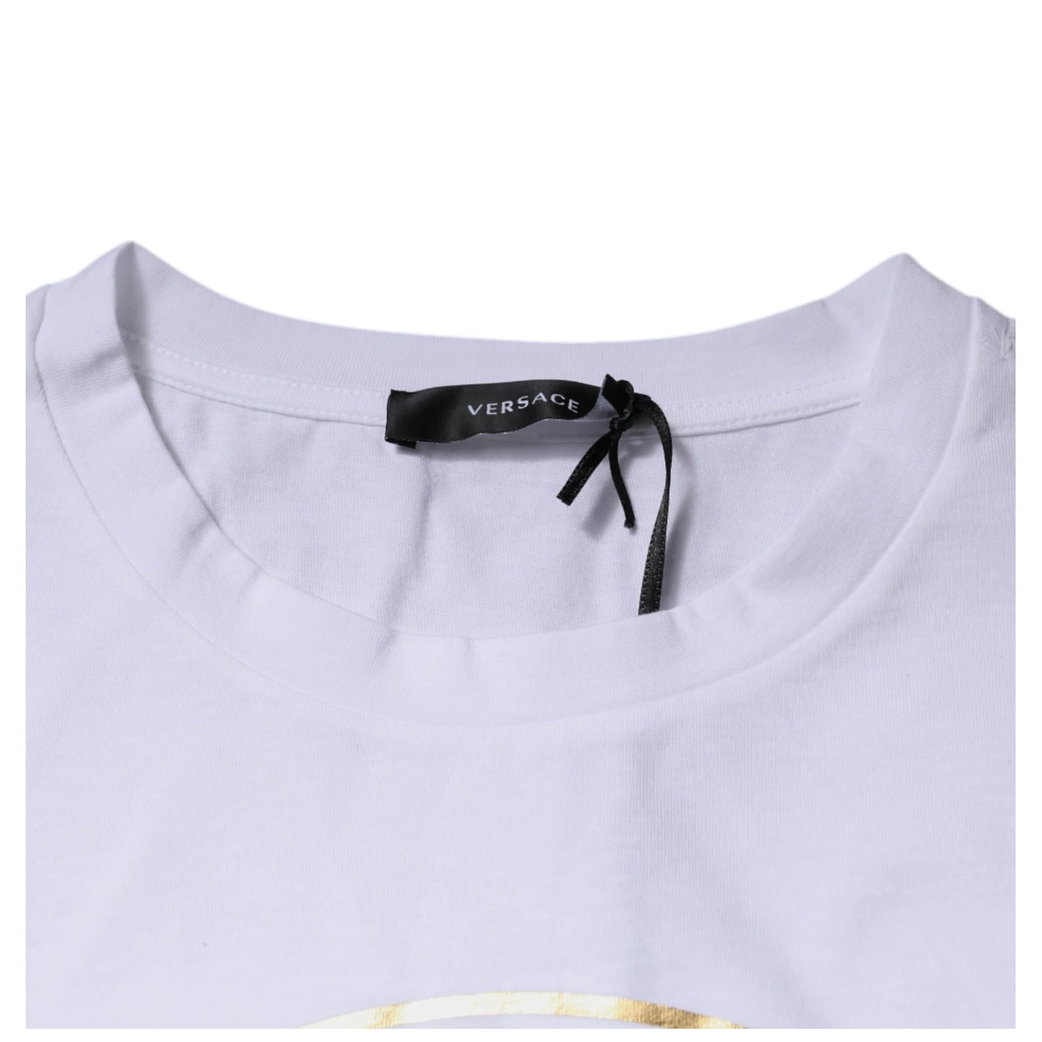 White Medusa Print Cotton Crew Neck T-shirt
