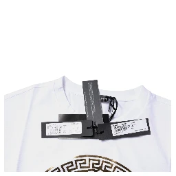 White Medusa Print Cotton Crew Neck T-shirt
