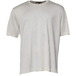 Off White Silk CrewNeck Short Sleeve T-shirt