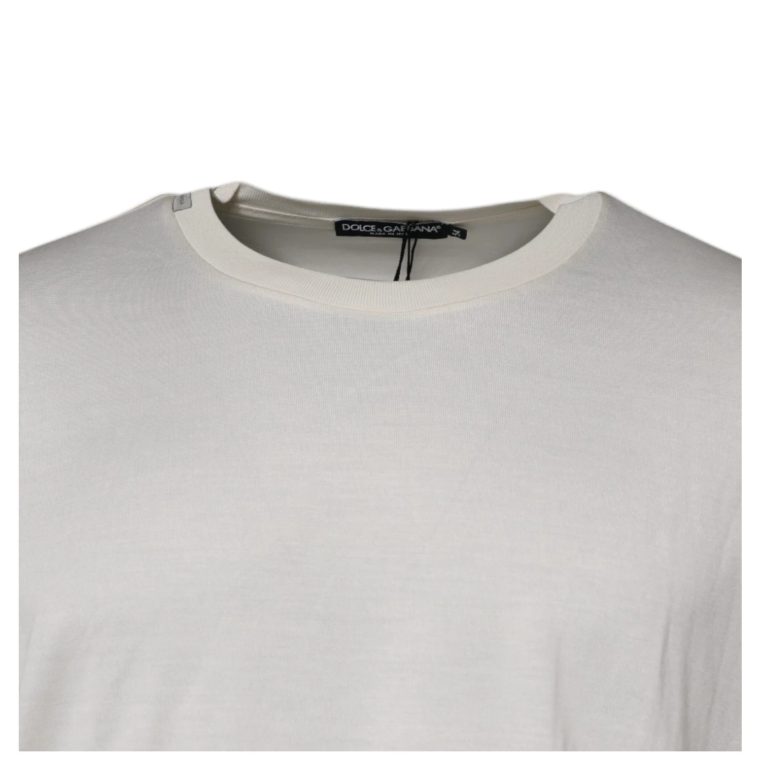 Off White Silk CrewNeck Short Sleeve T-shirt