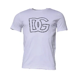 White DG Logo Cotton Crew Neck T-shirt
