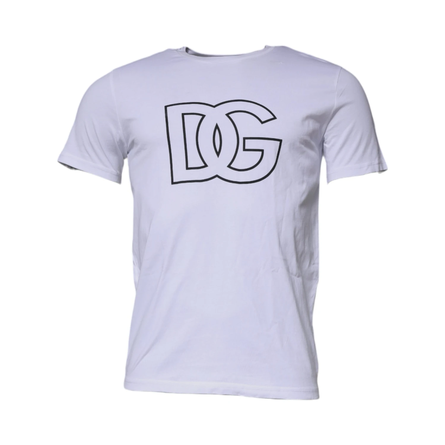 White DG Logo Cotton Crew Neck T-shirt