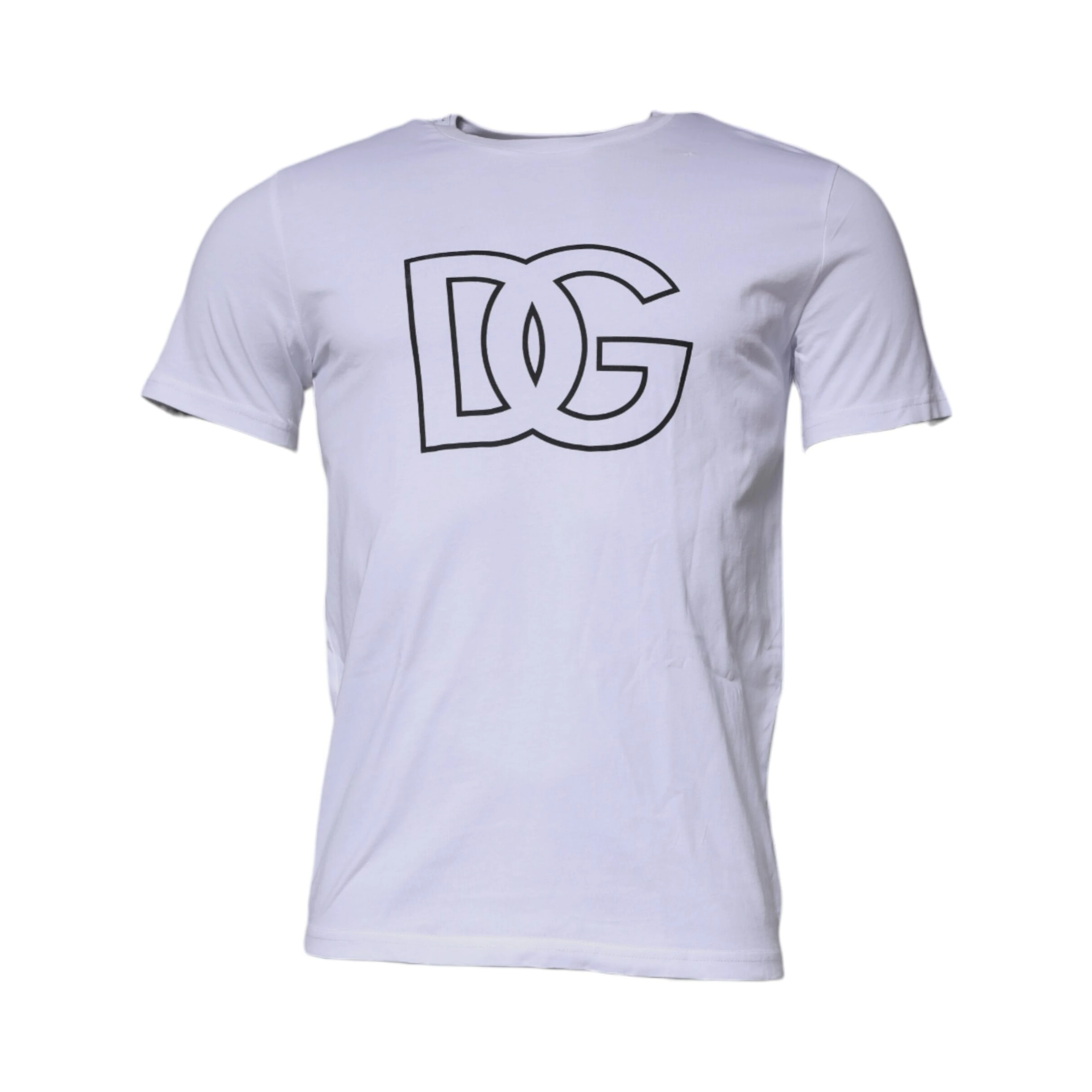 White DG Logo Cotton Crew Neck T-shirt