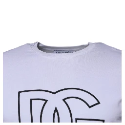White DG Logo Cotton Crew Neck T-shirt