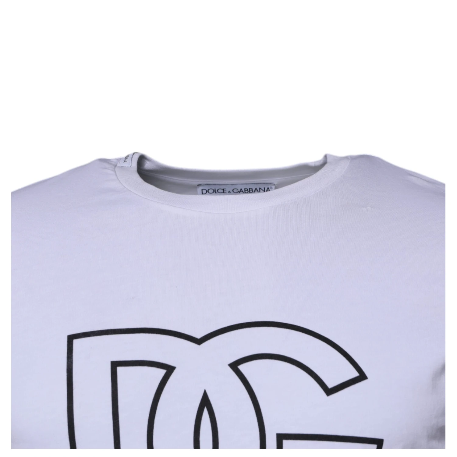 White DG Logo Cotton Crew Neck T-shirt