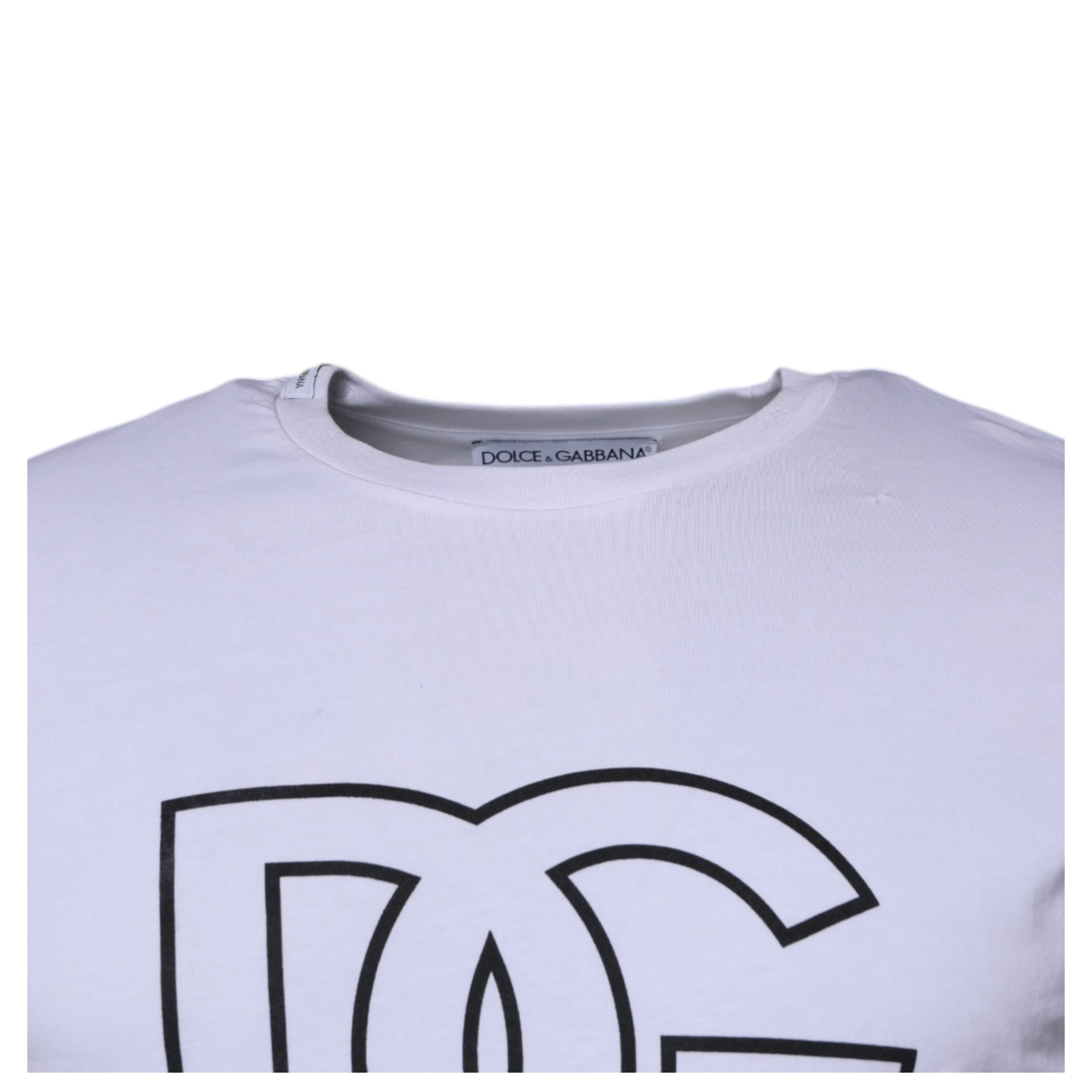 White DG Logo Cotton Crew Neck T-shirt