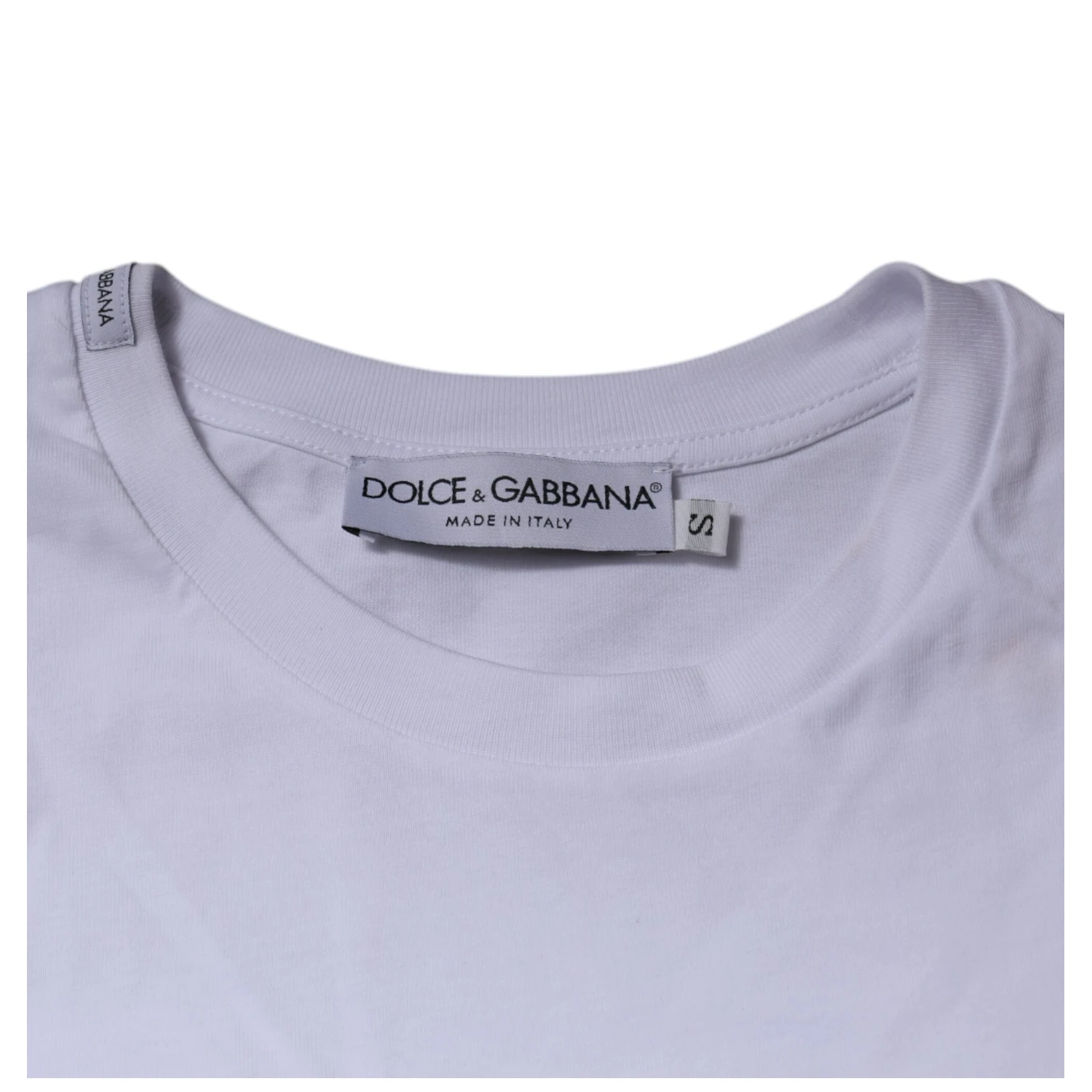 White DG Logo Cotton Crew Neck T-shirt