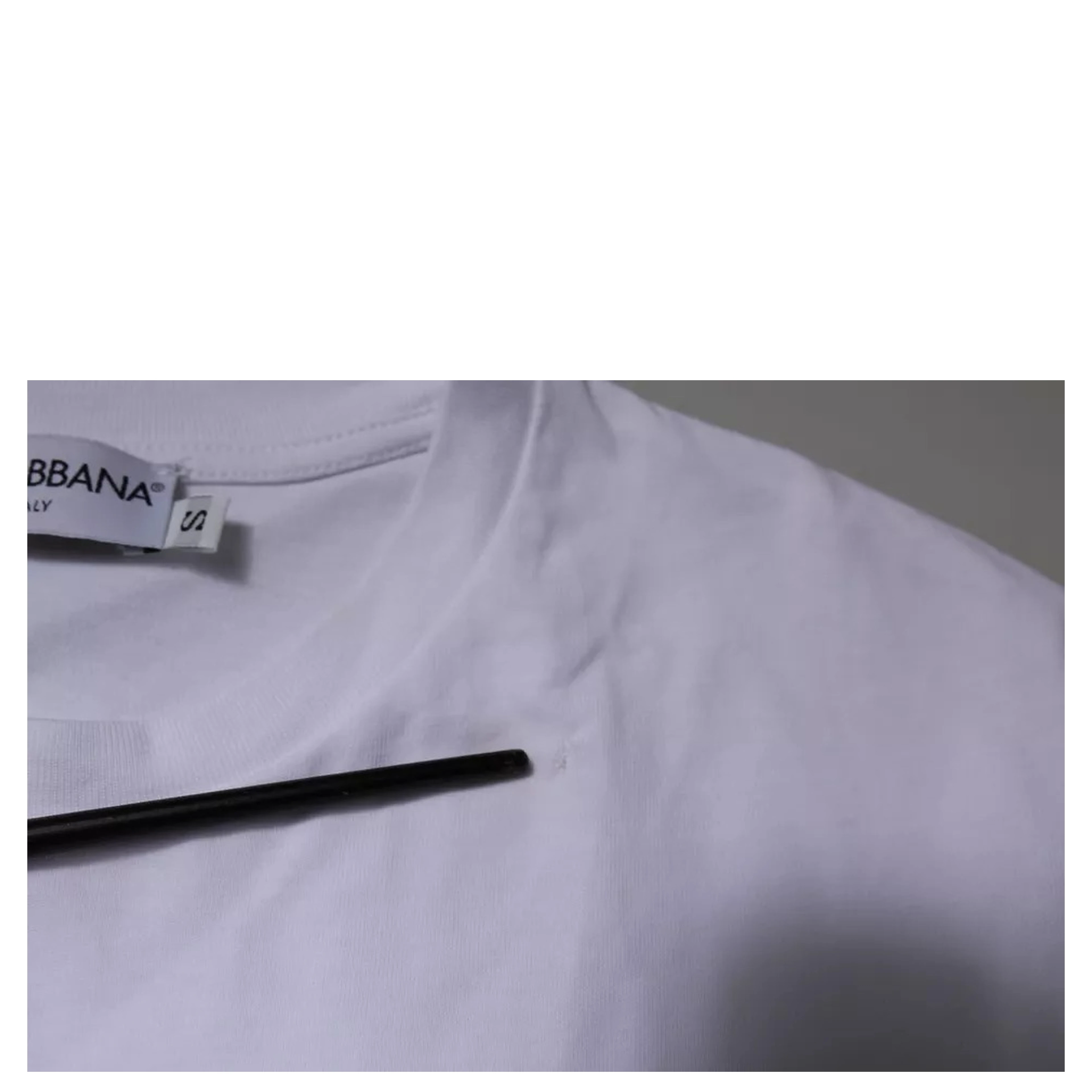 White DG Logo Cotton Crew Neck T-shirt
