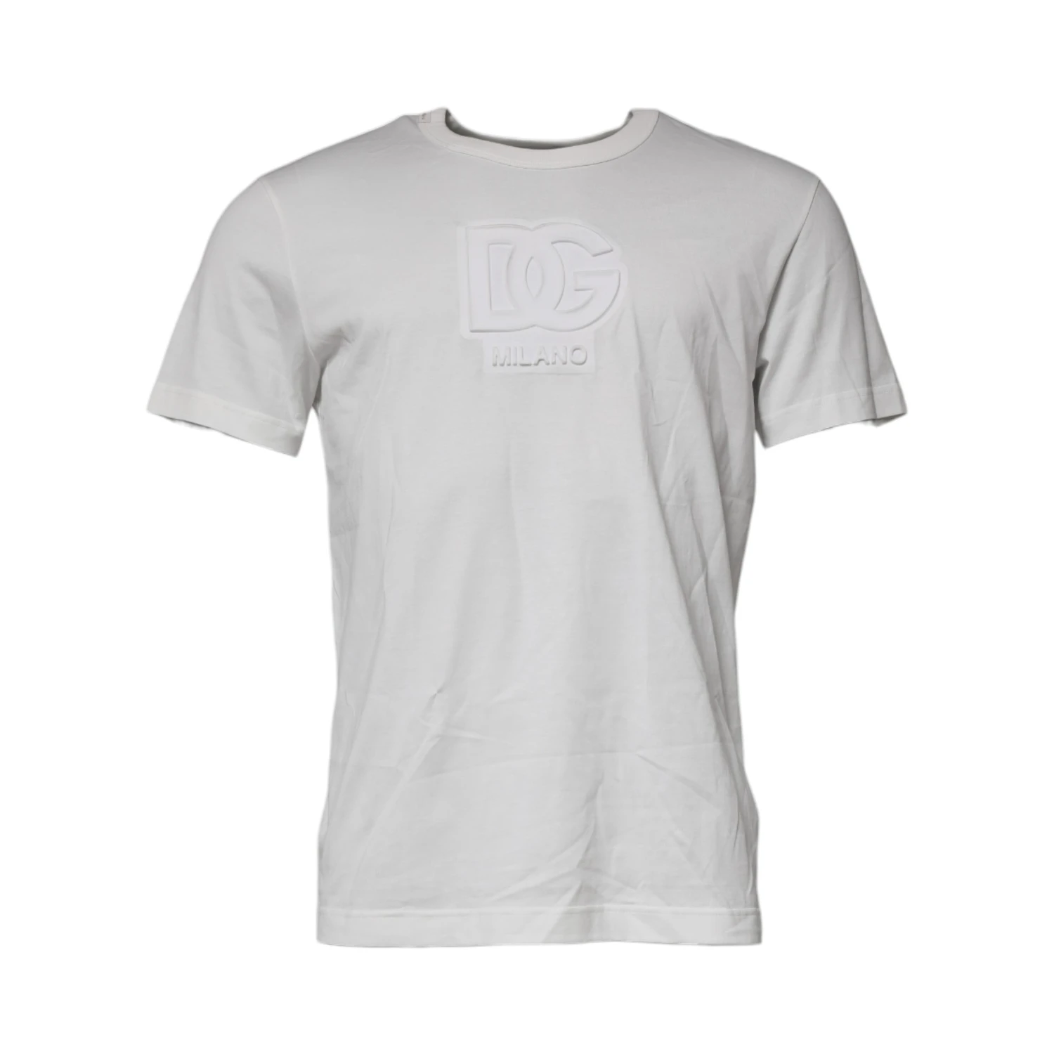 White DG Logo Cotton Crew Neck T-shirt
