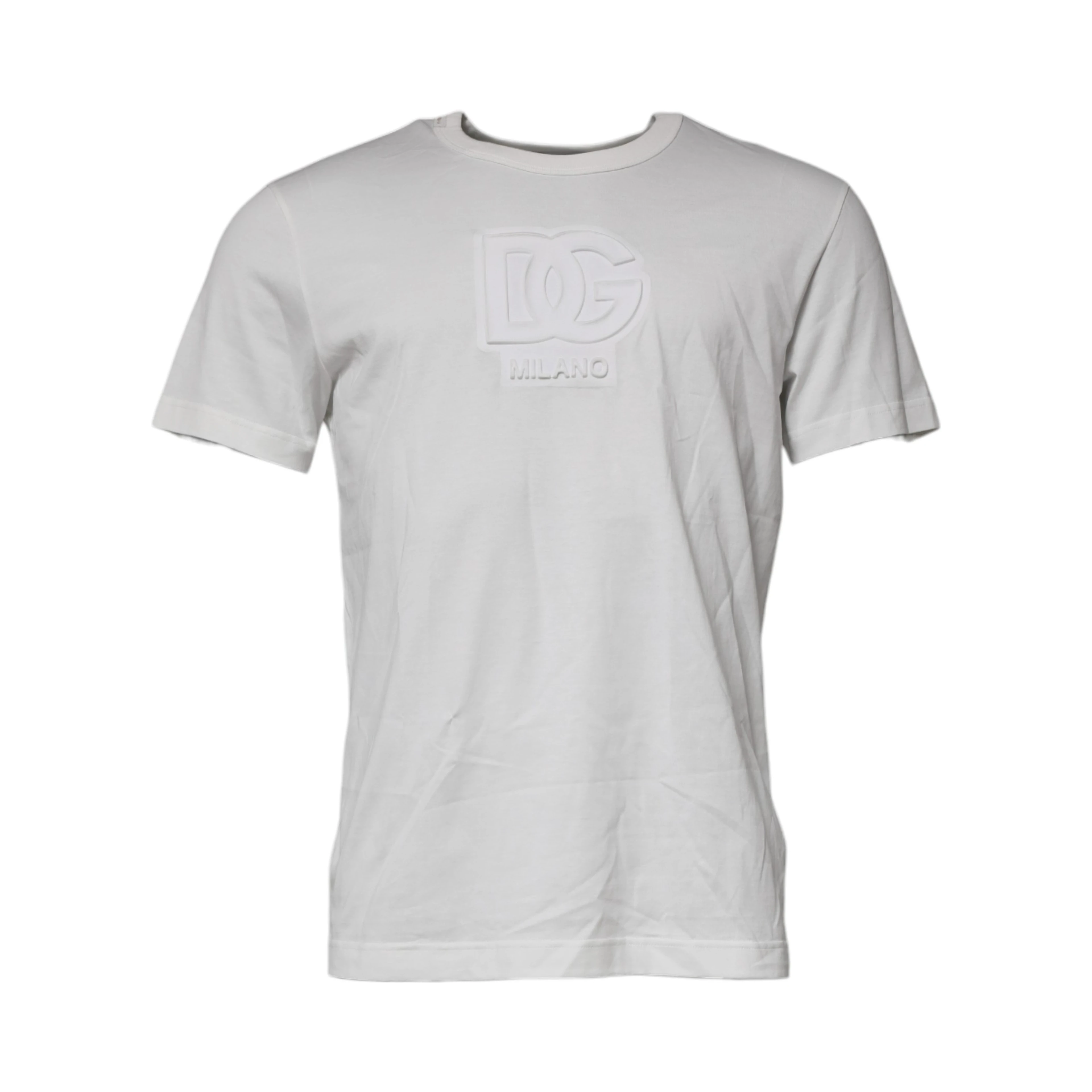 White DG Logo Cotton Crew Neck T-shirt