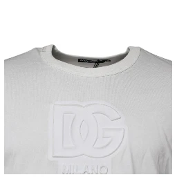 White DG Logo Cotton Crew Neck T-shirt
