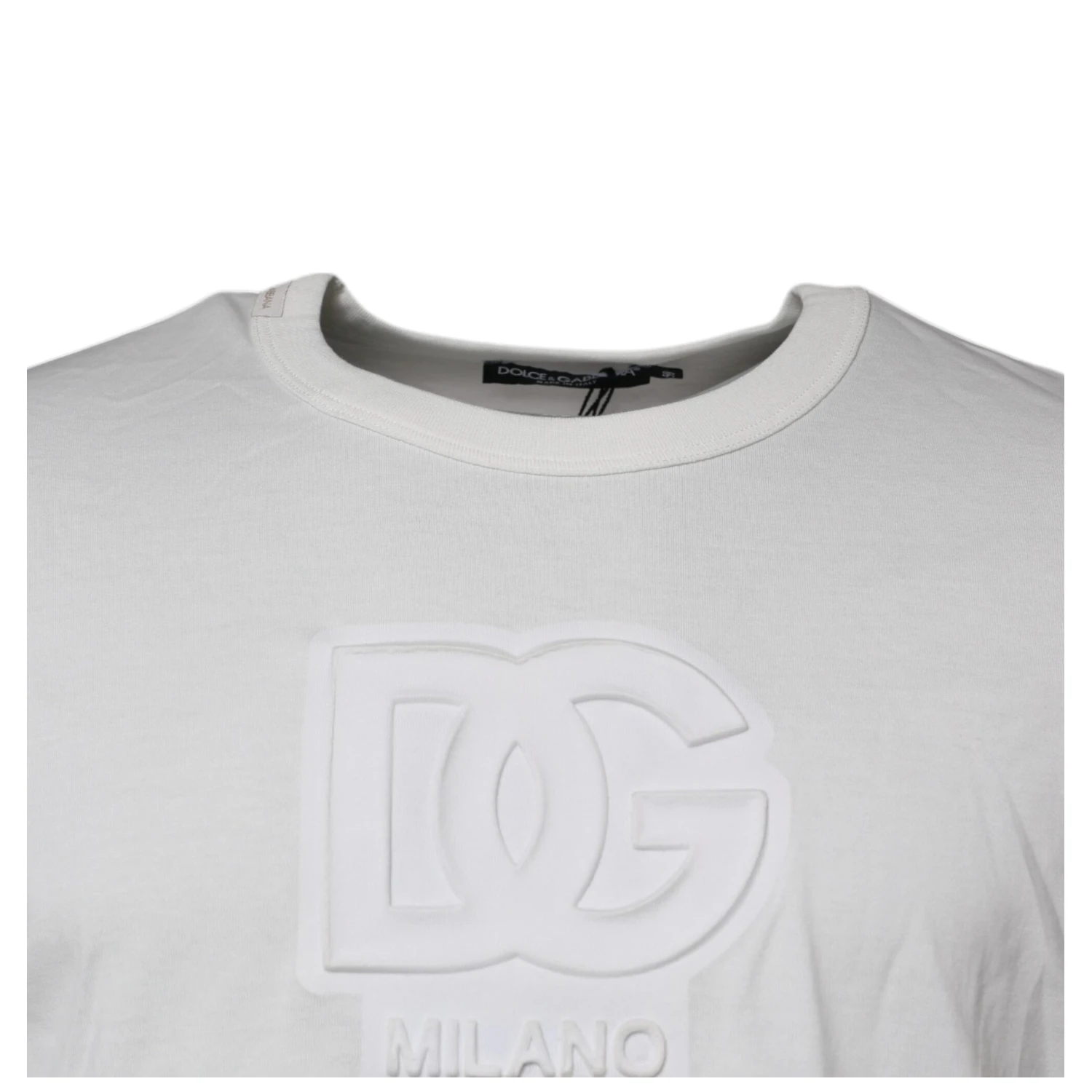 White DG Logo Cotton Crew Neck T-shirt