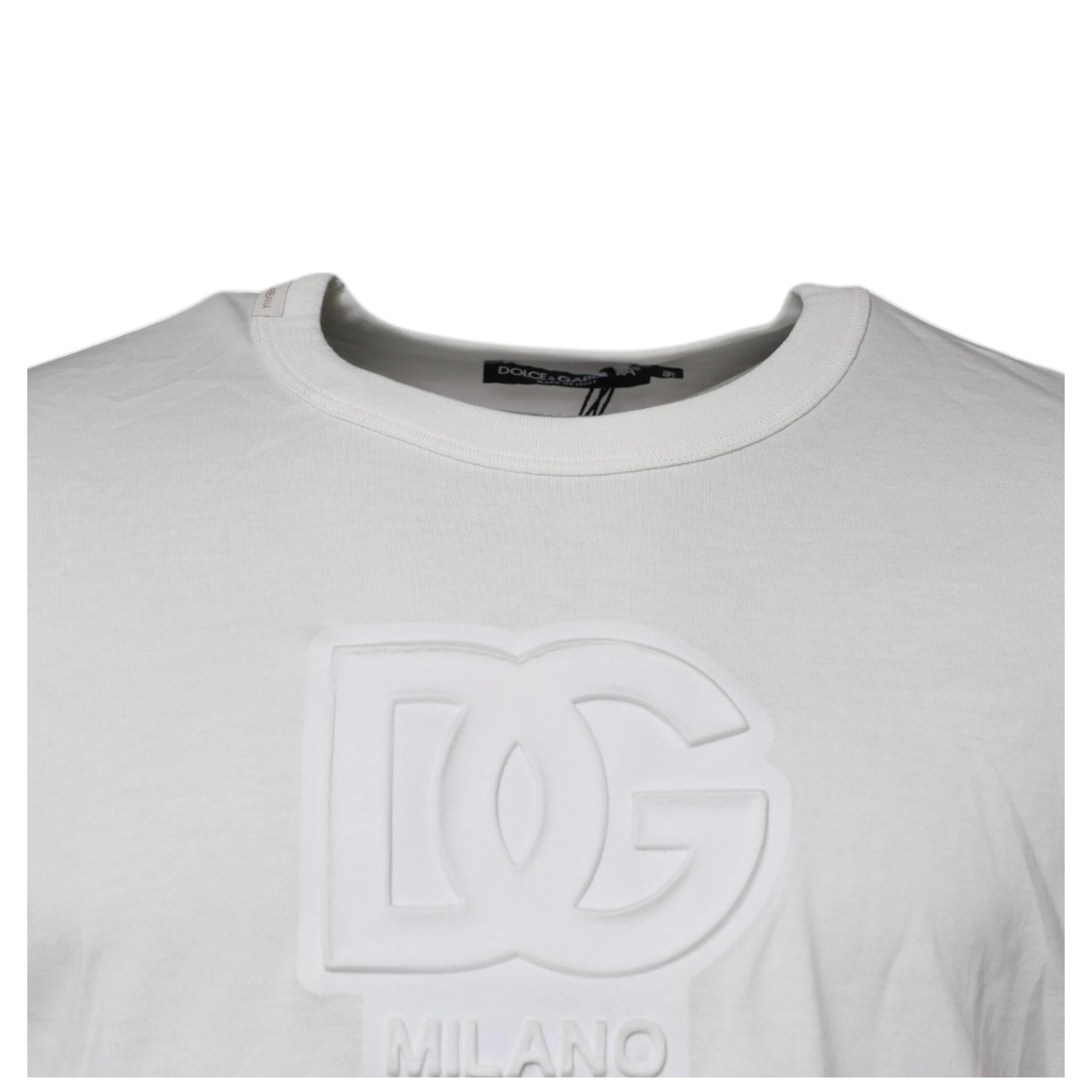 White DG Logo Cotton Crew Neck T-shirt