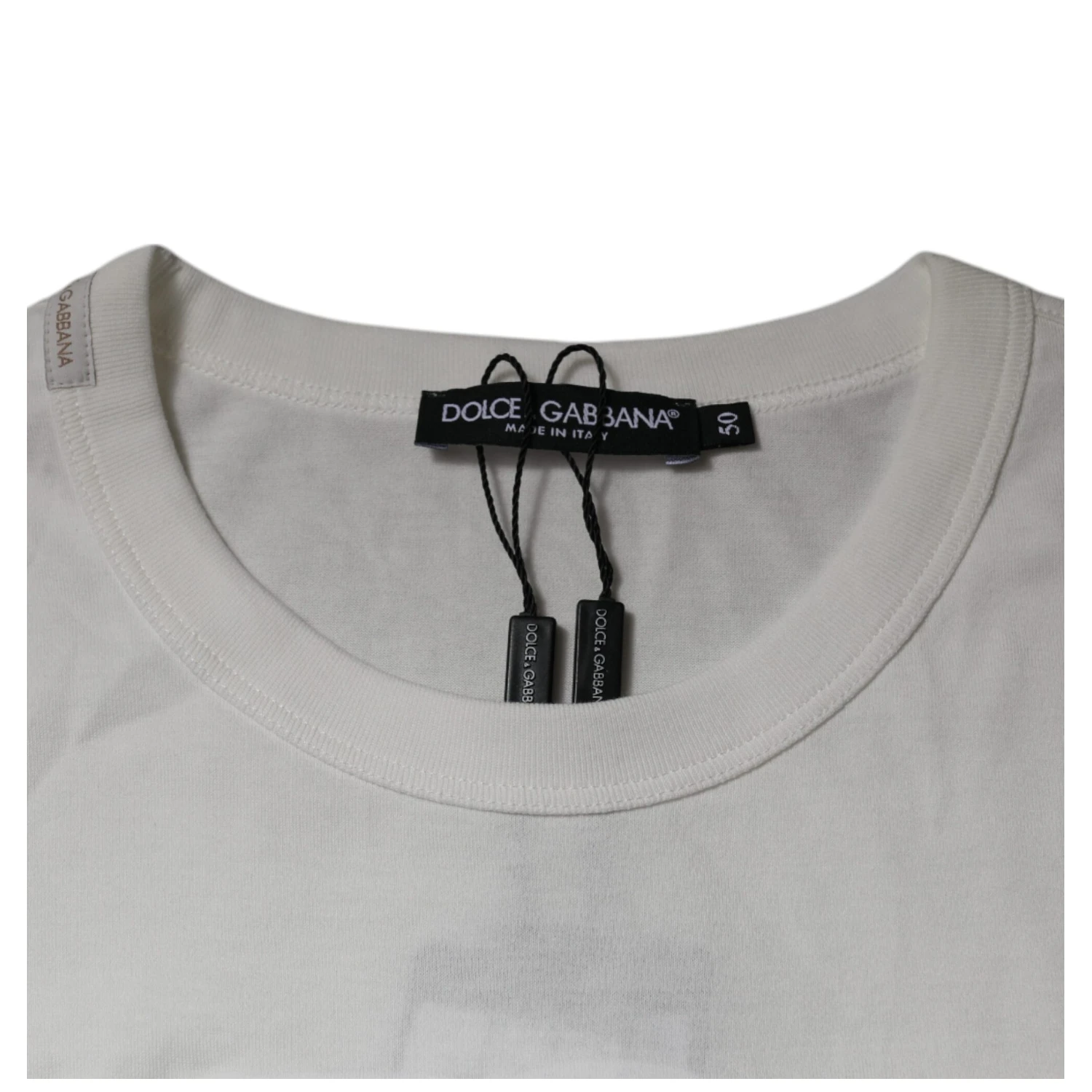 White DG Logo Cotton Crew Neck T-shirt