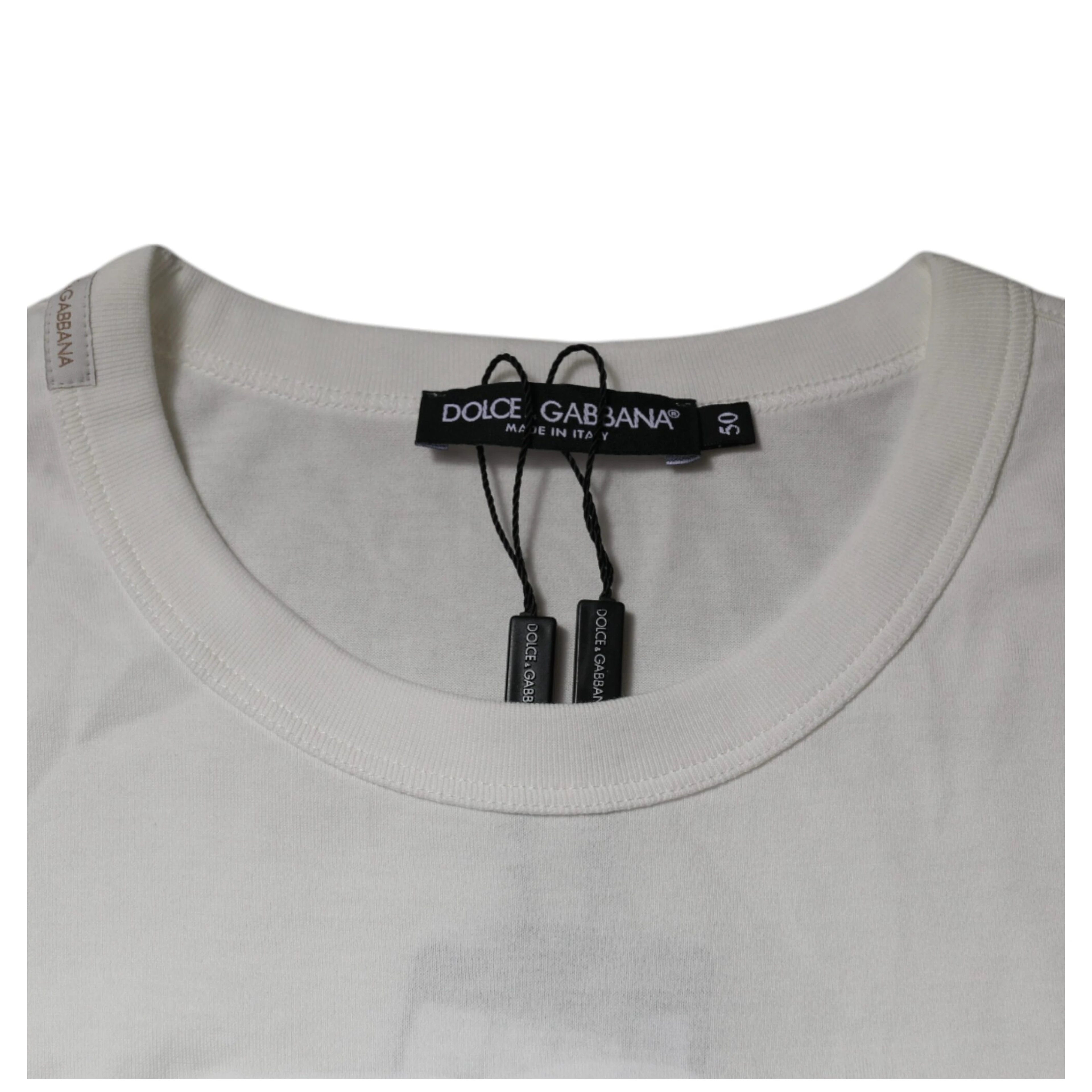 White DG Logo Cotton Crew Neck T-shirt