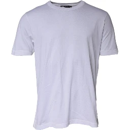 White Cotton Crew Neck Short Sleeves T-shirt