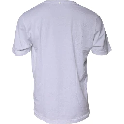 White Cotton Crew Neck Short Sleeves T-shirt
