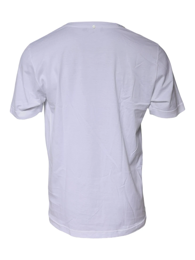White Cotton Crew Neck Short Sleeves T-shirt