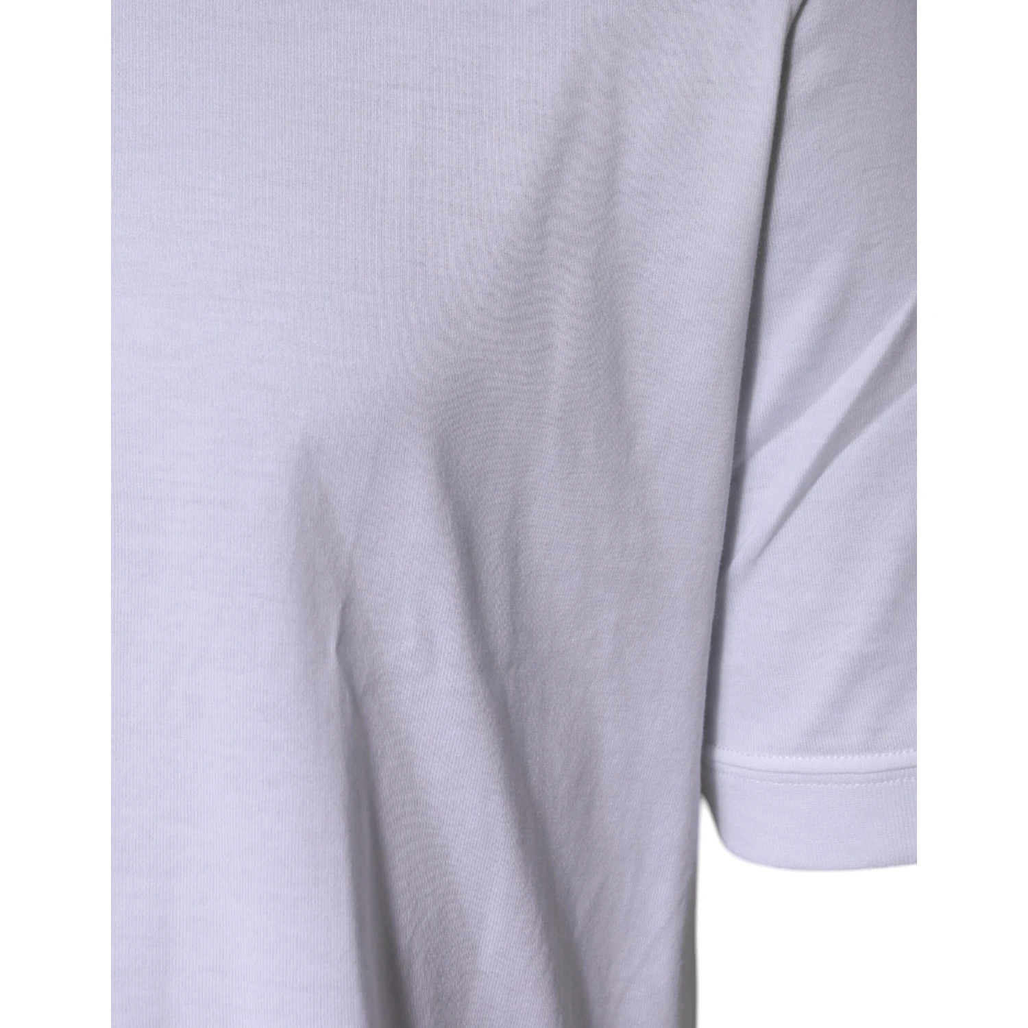 White Cotton Crew Neck Short Sleeves T-shirt