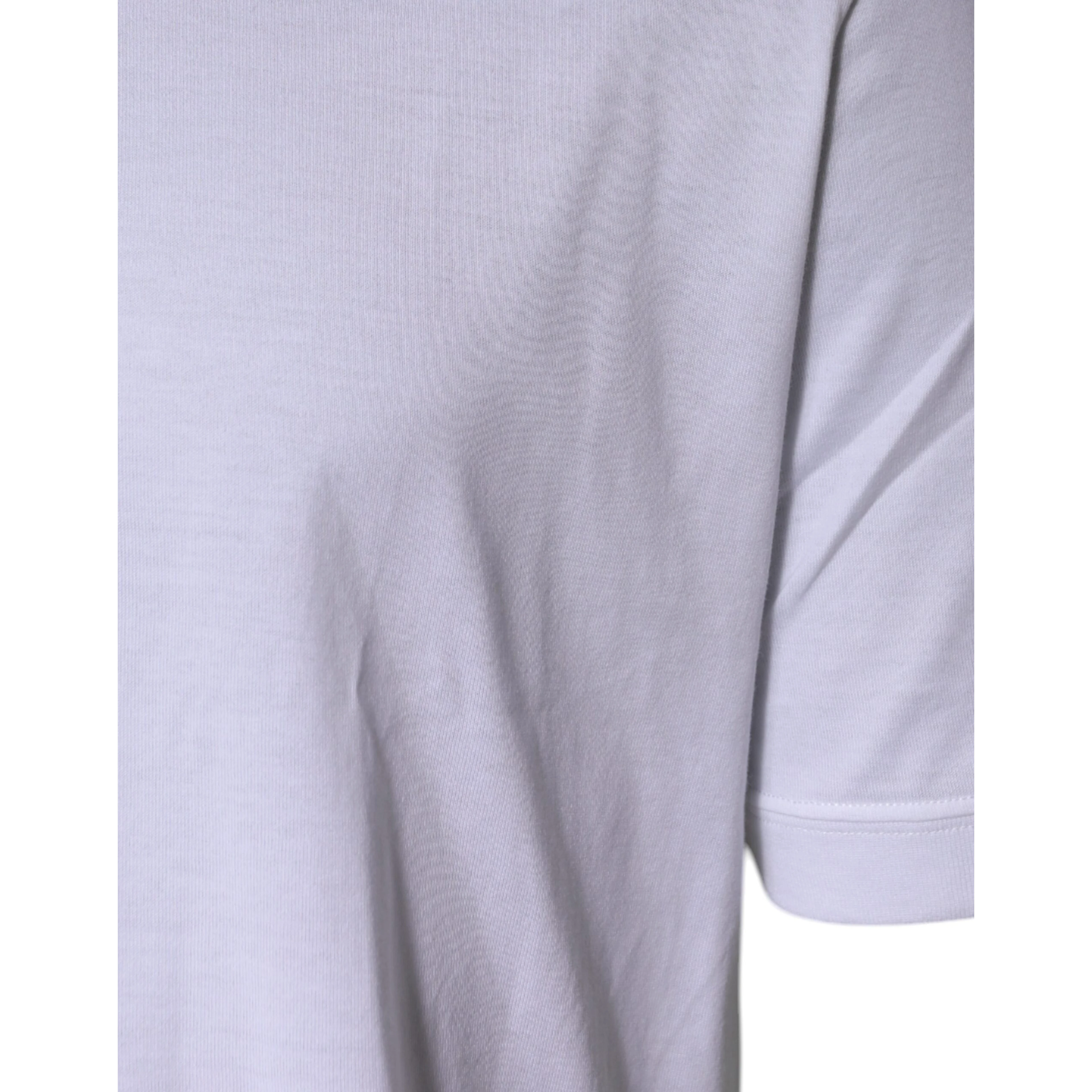 White Cotton Crew Neck Short Sleeves T-shirt
