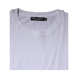White Cotton Crew Neck Short Sleeves T-shirt