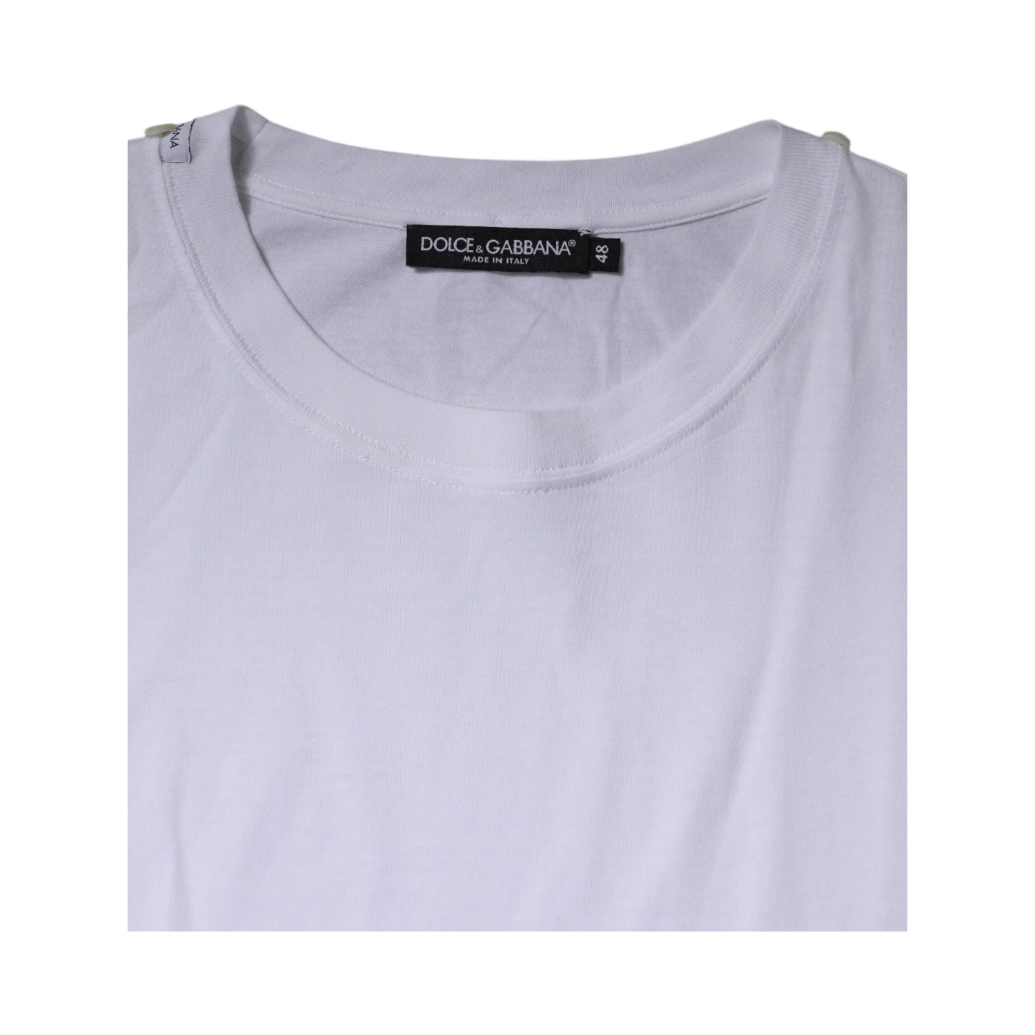 White Cotton Crew Neck Short Sleeves T-shirt