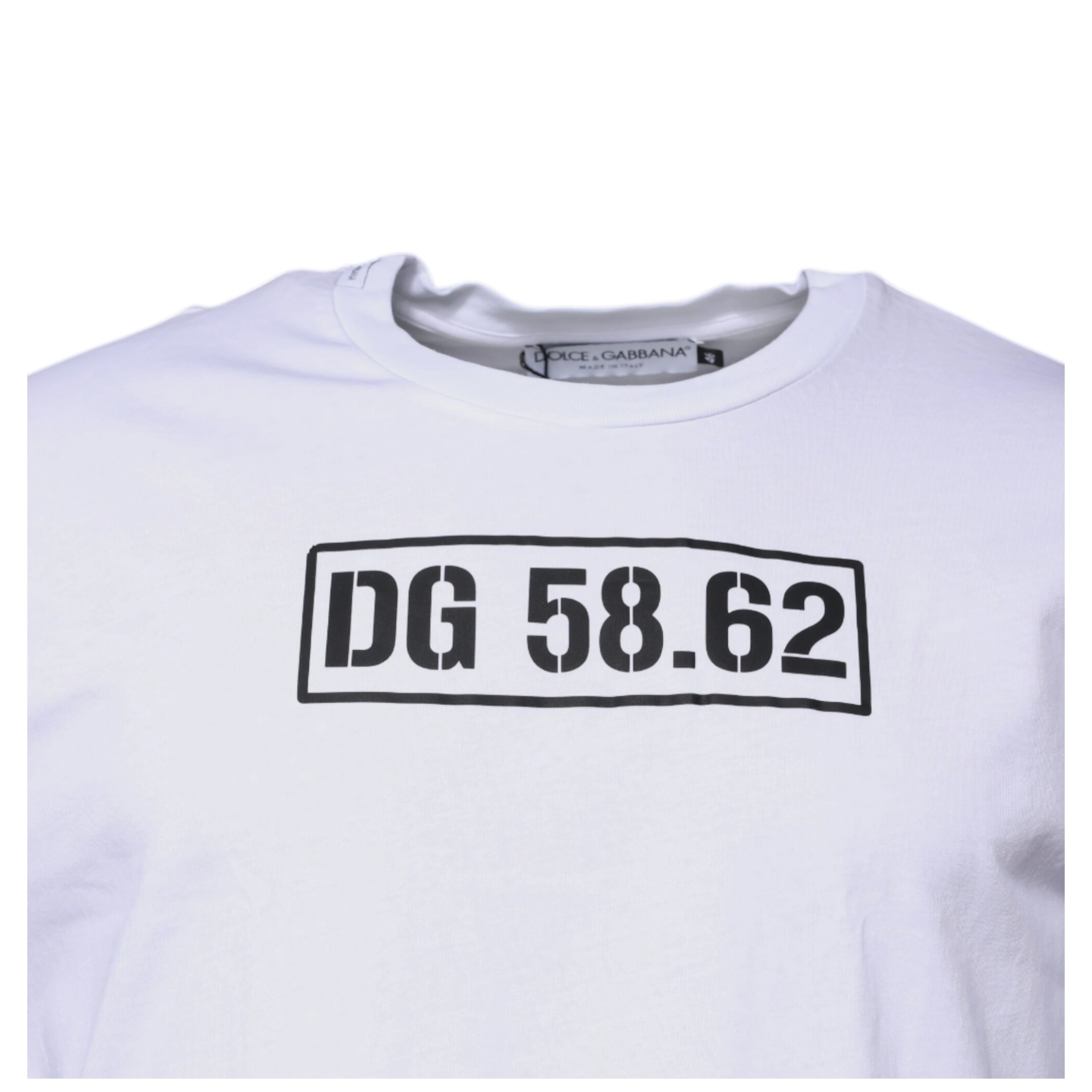 White DG Logo Cotton Crew Neck T-shirt