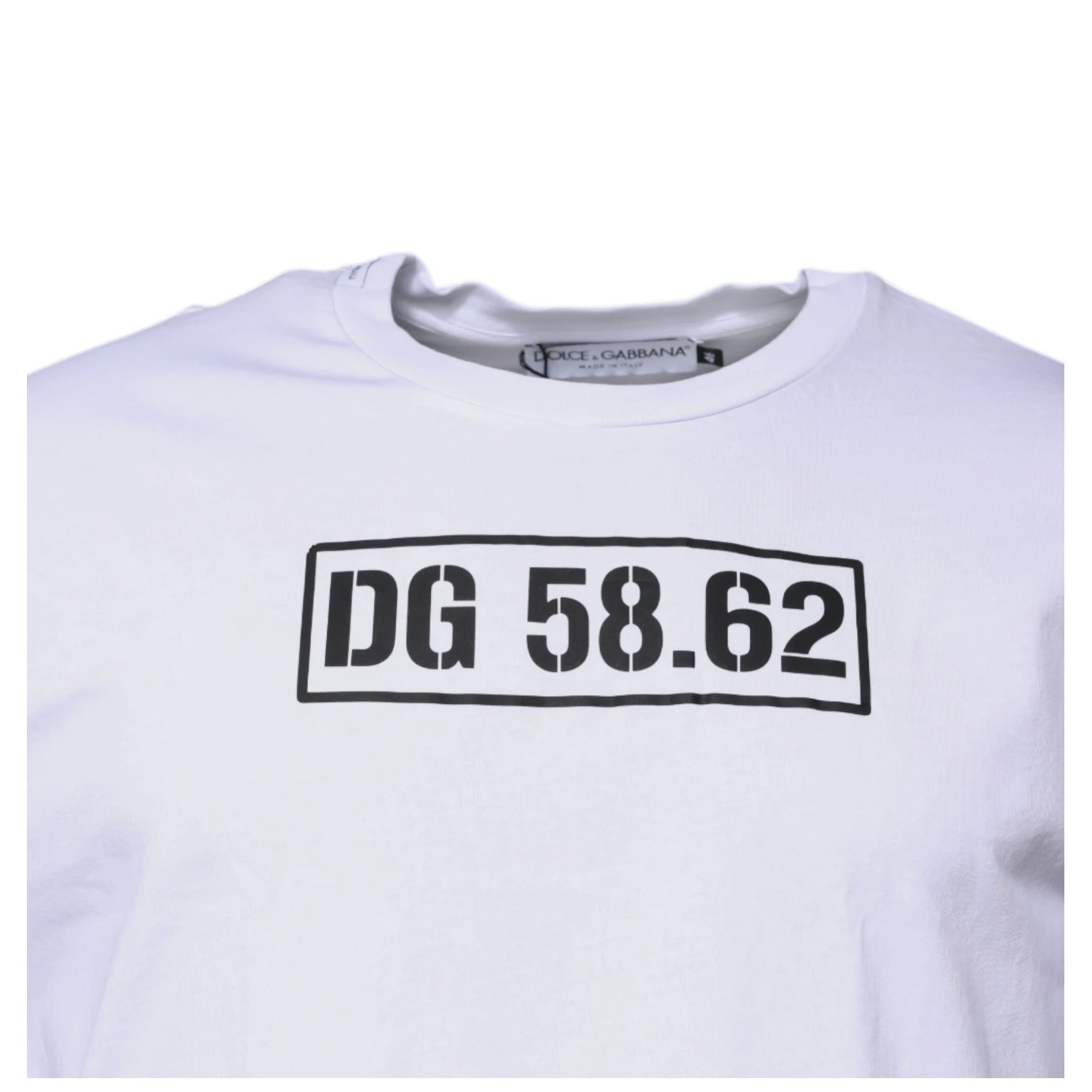 White DG Logo Cotton Crew Neck T-shirt
