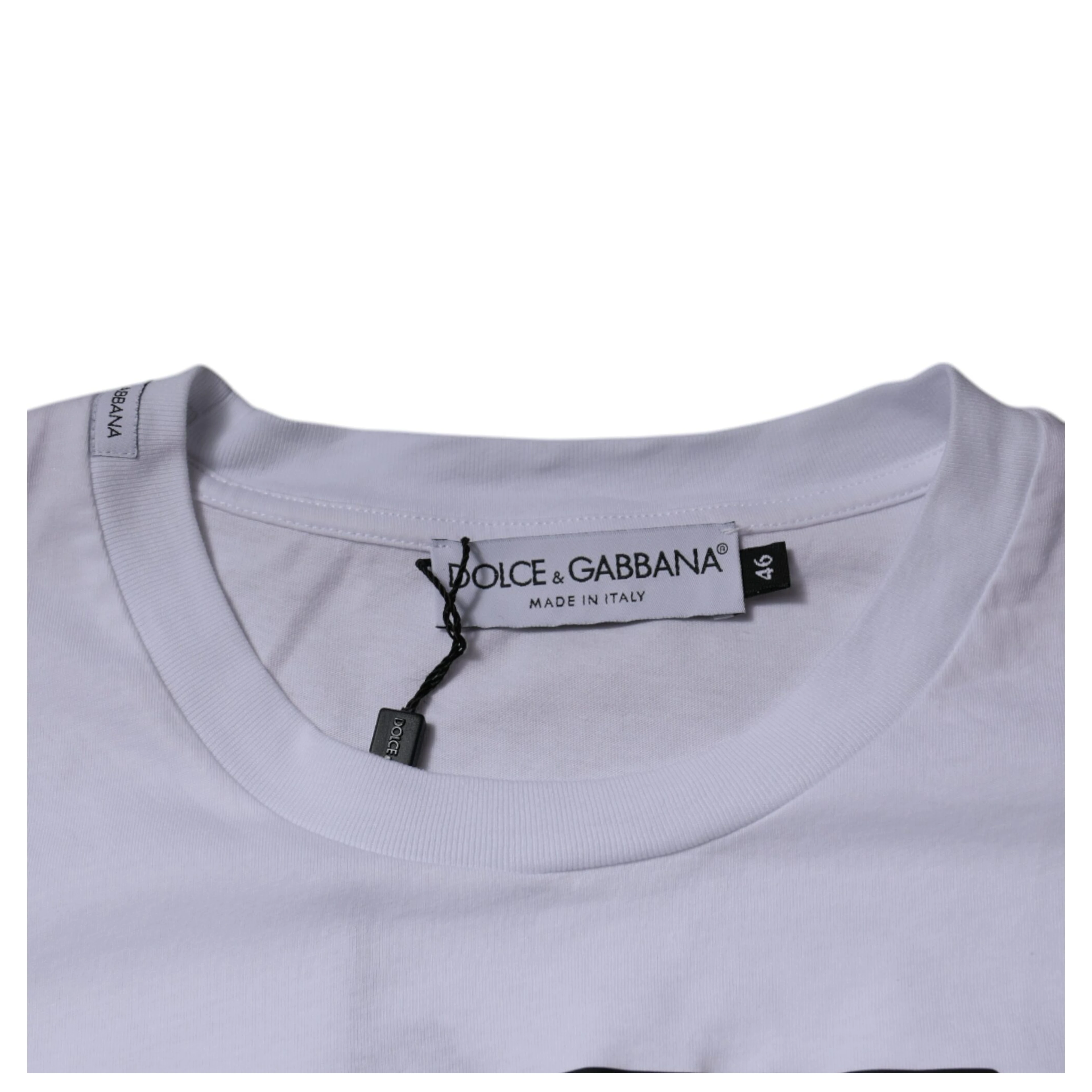 White DG Logo Cotton Crew Neck T-shirt