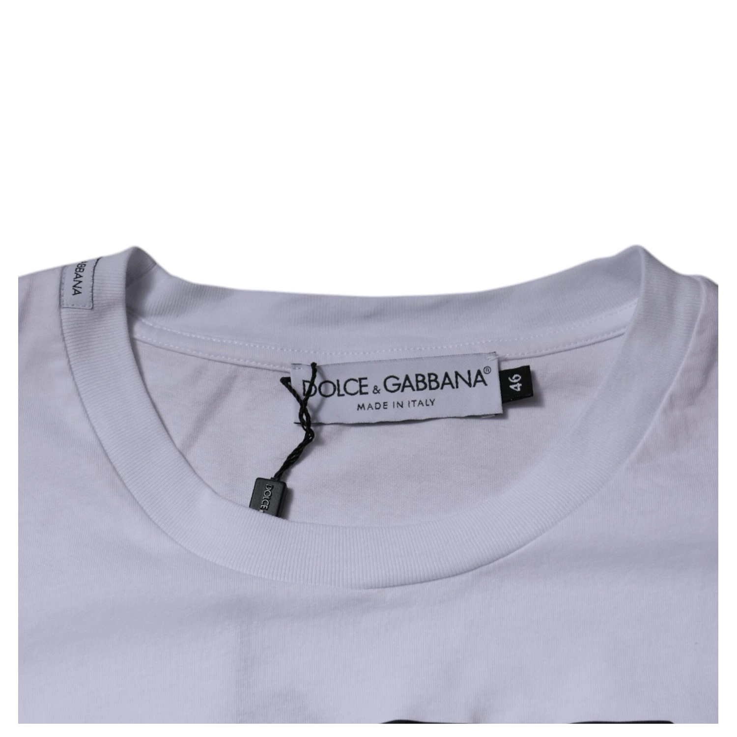 White DG Logo Cotton Crew Neck T-shirt
