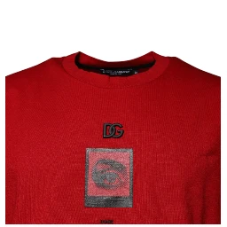 Red DG Eye Cotton Crew Neck T-shirt
