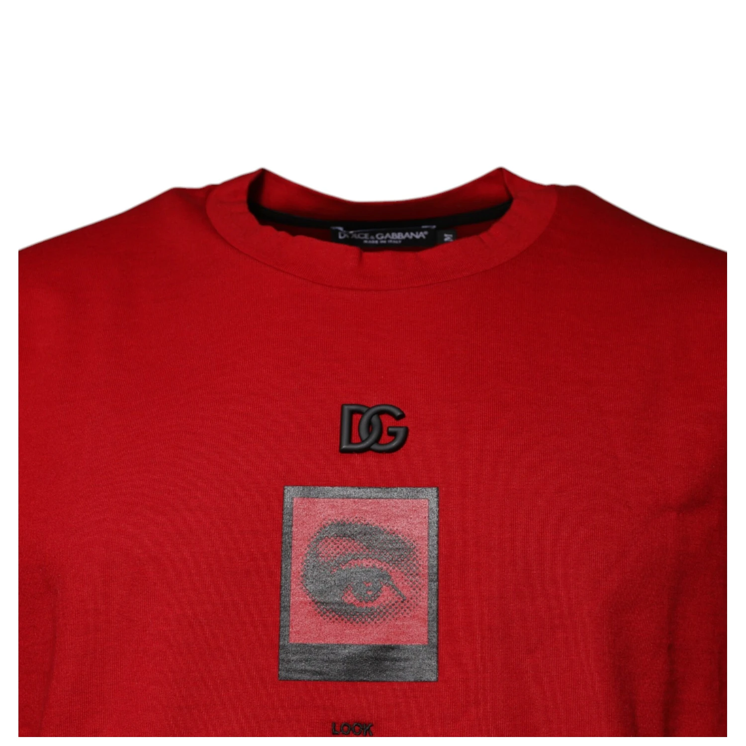 Red DG Eye Cotton Crew Neck T-shirt